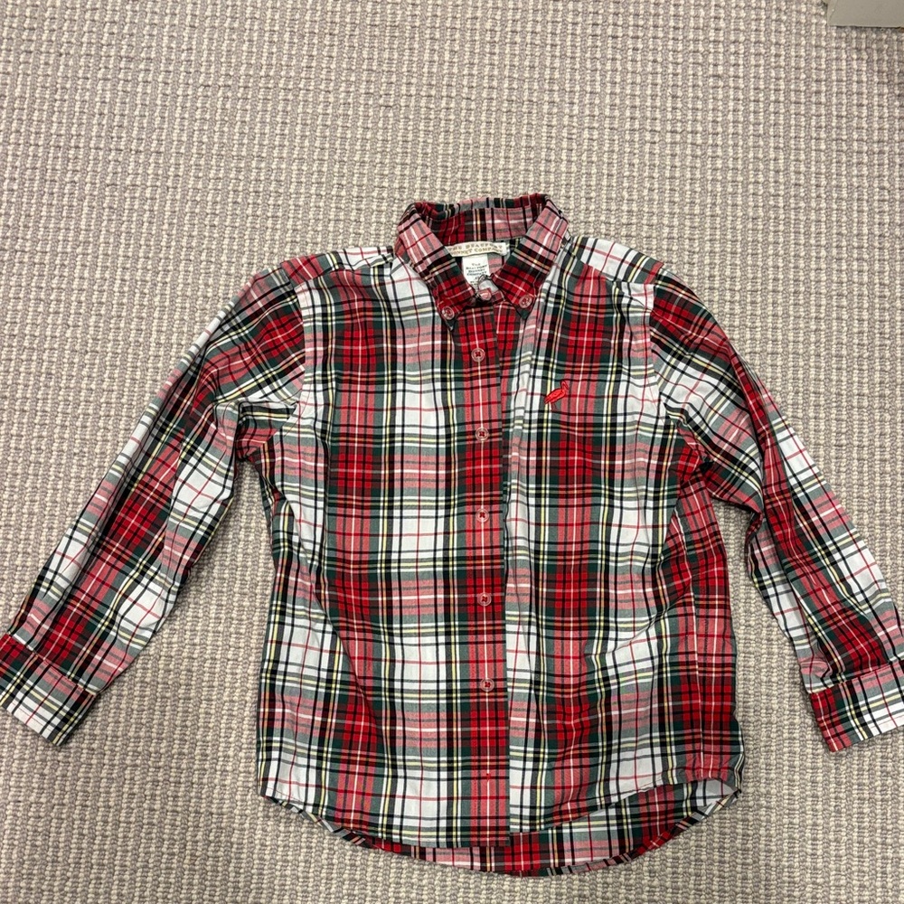 The Beaufort Bonnet Company Plaid Red and White Kids Shirt